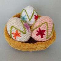 Easter Eggs With Basket (6 cm) Crochet Plush Toy