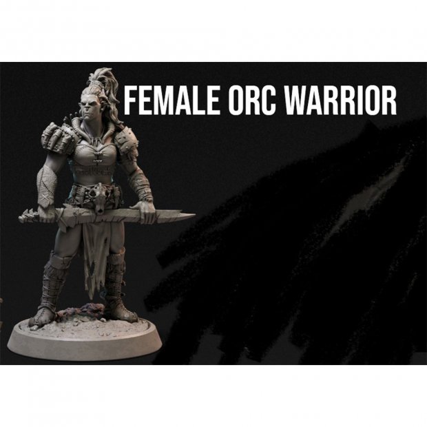 Female Orc Warrior Figure (Unpainted)