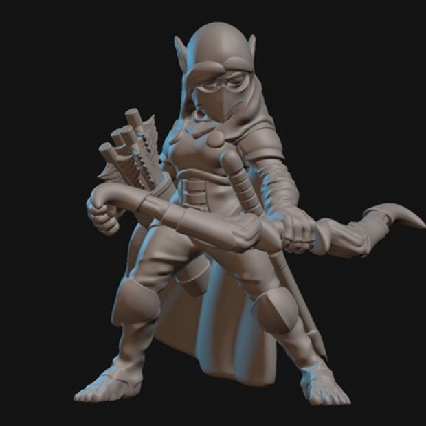 Nedda Greenleaf with a bow Figure (Unpainted)