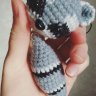 Raccoon Knitted Keychain