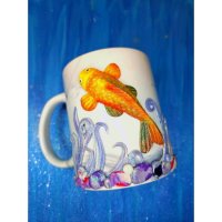 Golden Fish Mug With Decor