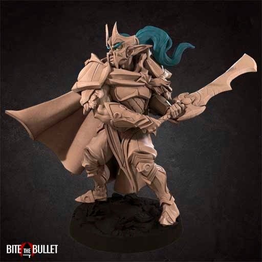 Warrior in heavy armor from the elf army Figure (Unpainted)