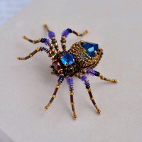 Blue Spider Brooch