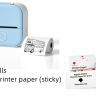 Portable Mini Bluetooth Thermal Label Printer (Blue set)