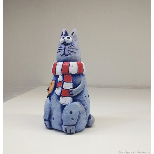Cat In Scarf Figure