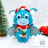 Turquoise dragon with a Candy Plush Toy