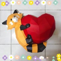Yellow Panda With Heart 3D Building Set