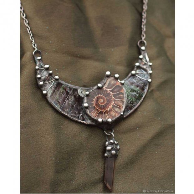 Paleontological Crescent Necklace