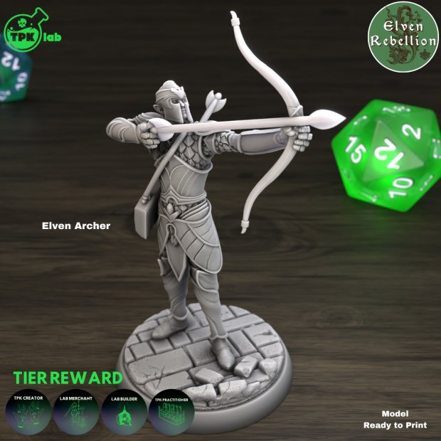 Elven Archer Figure (Unpainted)