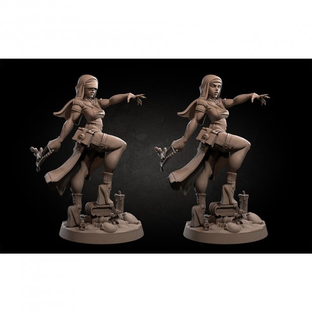 Priestess with rosary Figure (Unpainted)