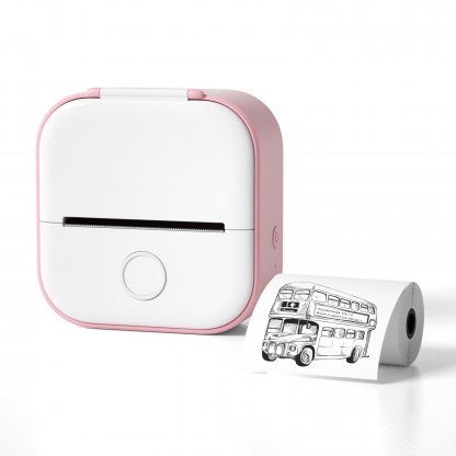Portable Mini Bluetooth Thermal Label Printer (Pink set)