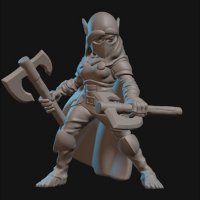 Nedda Greenleaf with axes Figure (Unpainted)