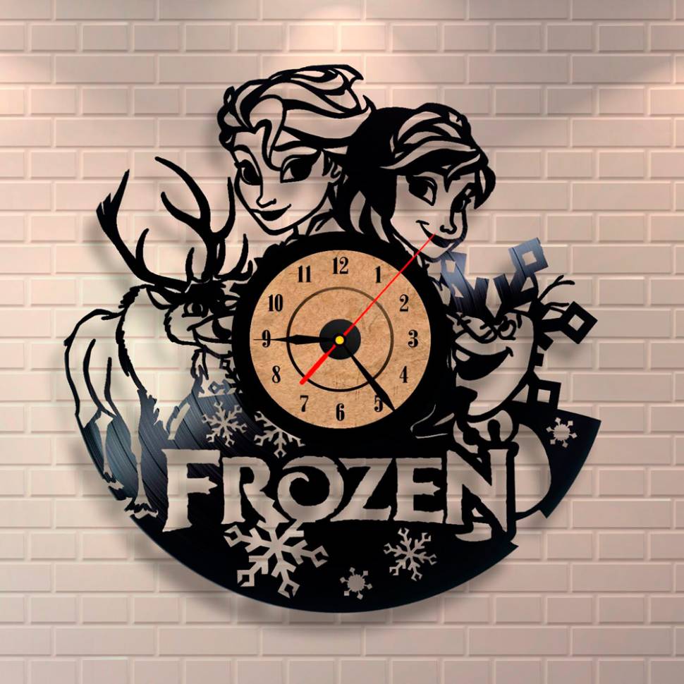 Frozen Vinyl Record Wall Clock Decor Art Home Handmade 12'' 64