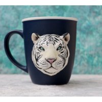 White Tiger Mug With Decor