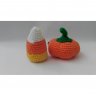 Candy Corn and Pumpkin Set Of 2 Crochet Plush Toys