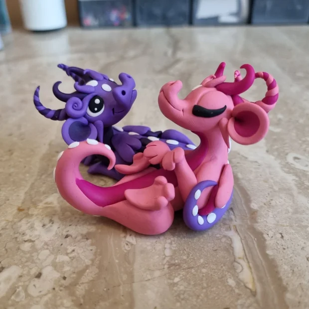 Dragon Couple Wedding Cake Topper