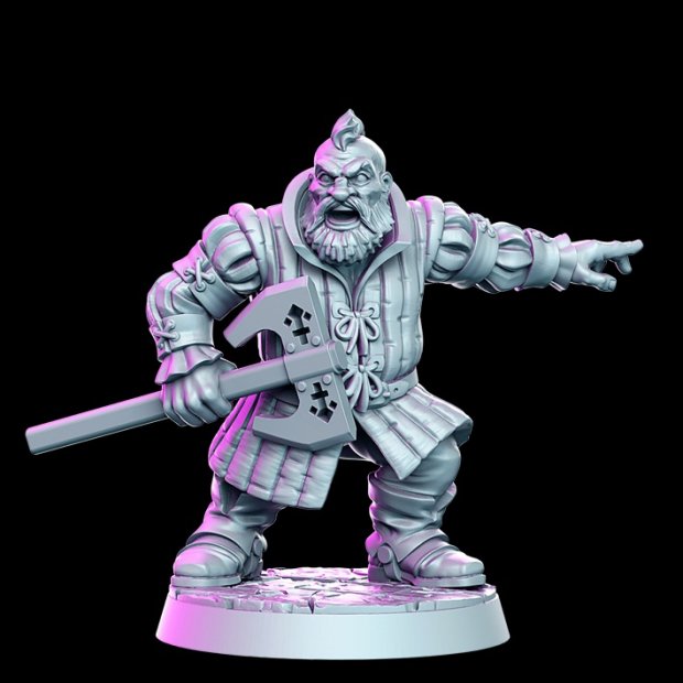 Bori van Gilden, Dwarf warrior with an ax Figure (Unpainted)