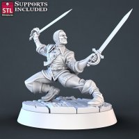 Pirate with two swords Figure (Unpainted)