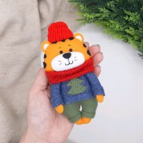 Tiger With Christmas Tree On Sweater Plush Toy