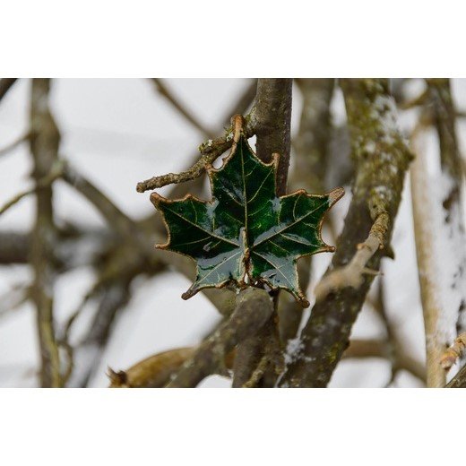 Green Maple Leaf Brooch