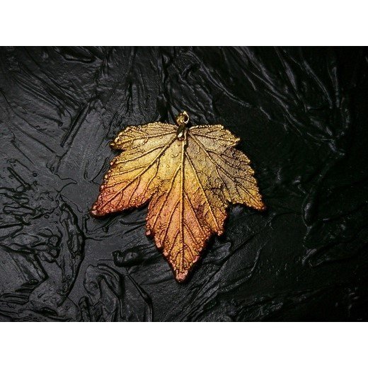 Golden Currant Leaf Pendant Necklace