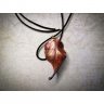 Golden-red Poplar Leaf Pendant Necklace