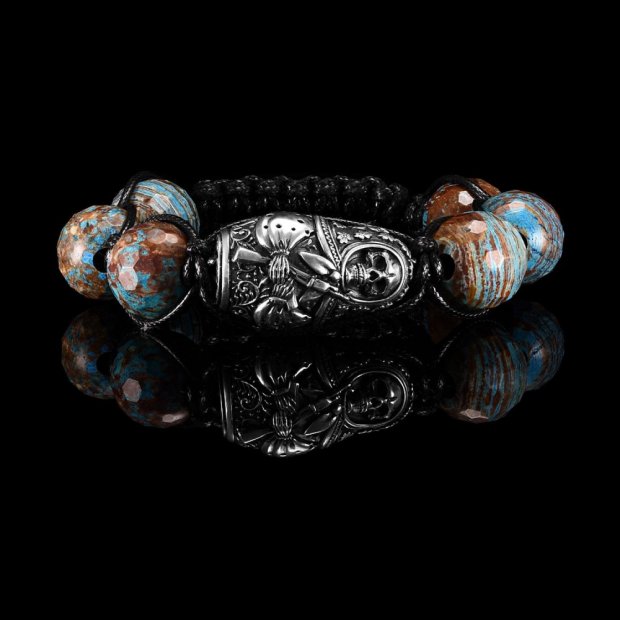 Death With AK-47 (Chrysocolla) V.2 Bracelet