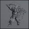 Spawn of the Abyss, Champion with Shield and Flail Figure (Unpainted)
