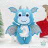 Turquoise dragon with an Egg Plush Toy