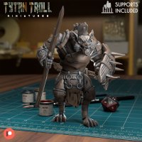 Gnoll with a spiked shield Figure (Unpainted)