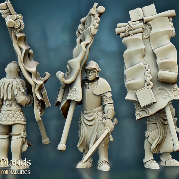 Knight Standard Bearer Figure (Unpainted)