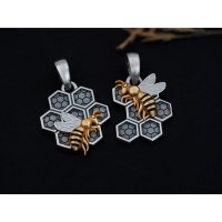 Puzzle Bees Paired Pendants