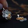 Puzzle Bees Paired Pendants
