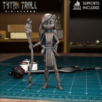 Miniature Elf Druid Figure (Unpainted)