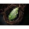 Green Oak Leaf Pendant Necklace