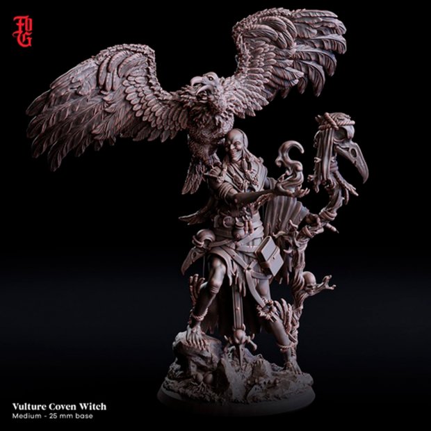 Krula the Predatory, a Witch from the Vulture Coven Figure (Unpainted)