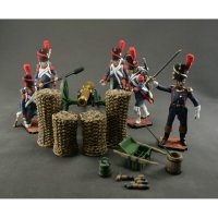 Handmade French Guard Artillery 1812 Set Of 5 Figures