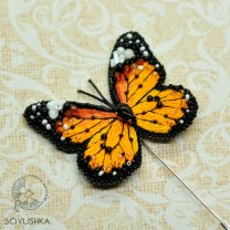 Yellow Butterfly Brooch - Needle
