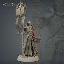 Standard-Bearer Priest with a Warhammer Figure (Unpainted)