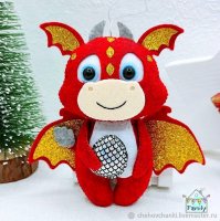 Red Dragon with an Egg Plush Toy