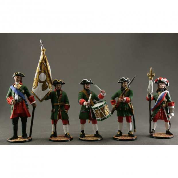Peter The Great With Soldiers Set Of 5 Figures