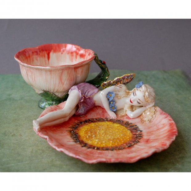 Sleeping Fairy Mug With Saucer