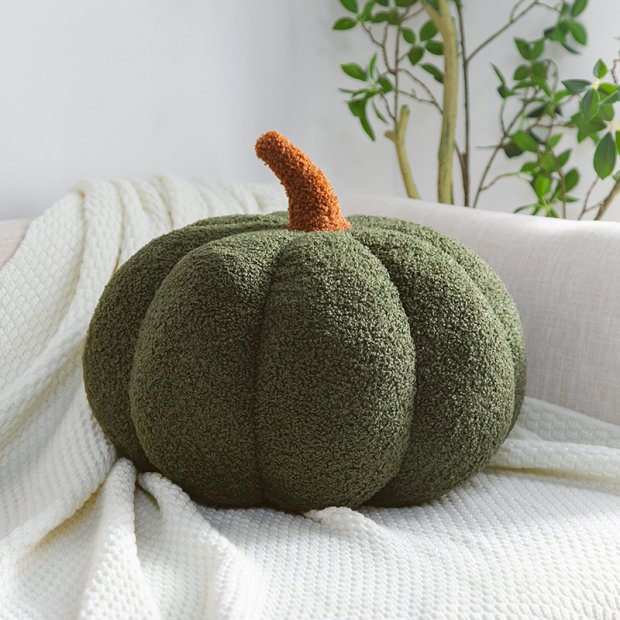 Pumpkin Plush Pillow (Dark green)