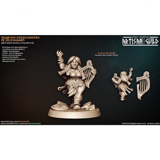 Gudrun the Skald Figure (Unpainted)