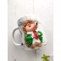Hedgehog In Blazer Mug With Decor