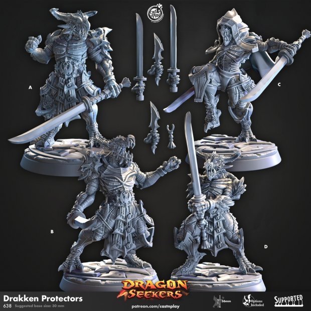 Drakken Protectors Figure (Unpainted)