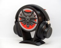 The Witcher with series symbol and Geralt's Wolf medallion Headphone Stand