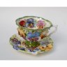 Pansies Mug With Saucer