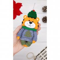 Tiger With Christmas Tree On Sweater V.2 Plush Toy