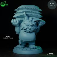 Angry Catfolk Pirate Figure (Unpainted)